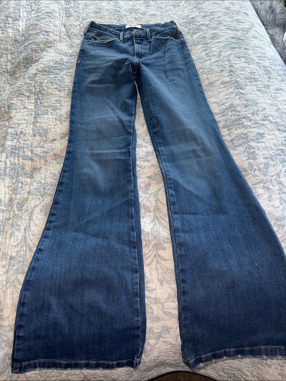 Wrangler Dark Indigo Flared Wide-Leg Jeans